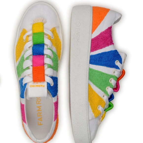 NIB $180 FARM RIO Rainbow Platform Sneaker in size 6.5! - Picture 3 of 5